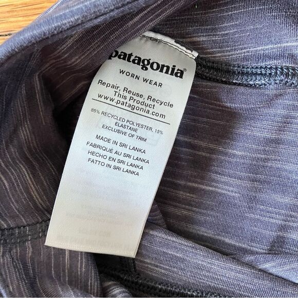Patagonia Grey Space Dye Performance Workout Centered Crops Leggings Medium - Picture 6 of 11